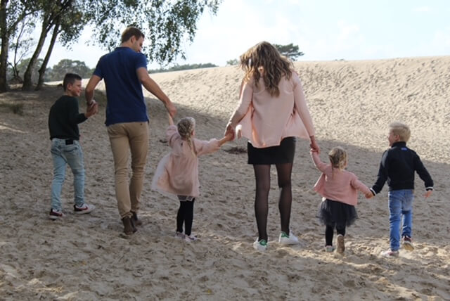 Marinka, Peter, Aaron, Abel, Anna en Noa